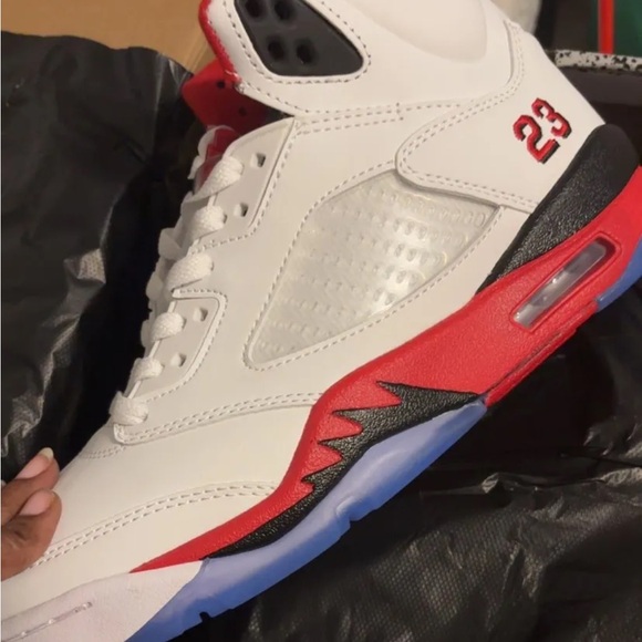 Jordan Retro White and Red Sneakers